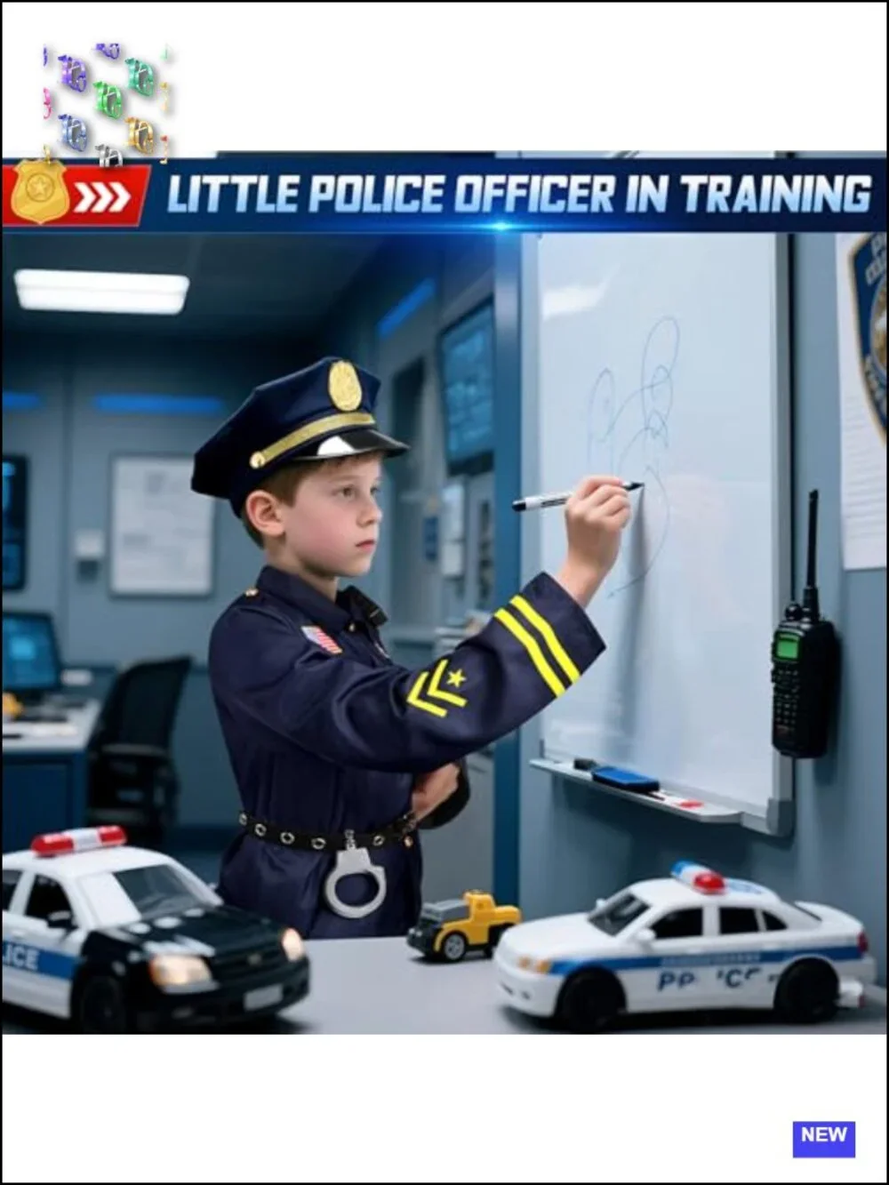 Kids Police Officer Costume Set with Accessories Halloween